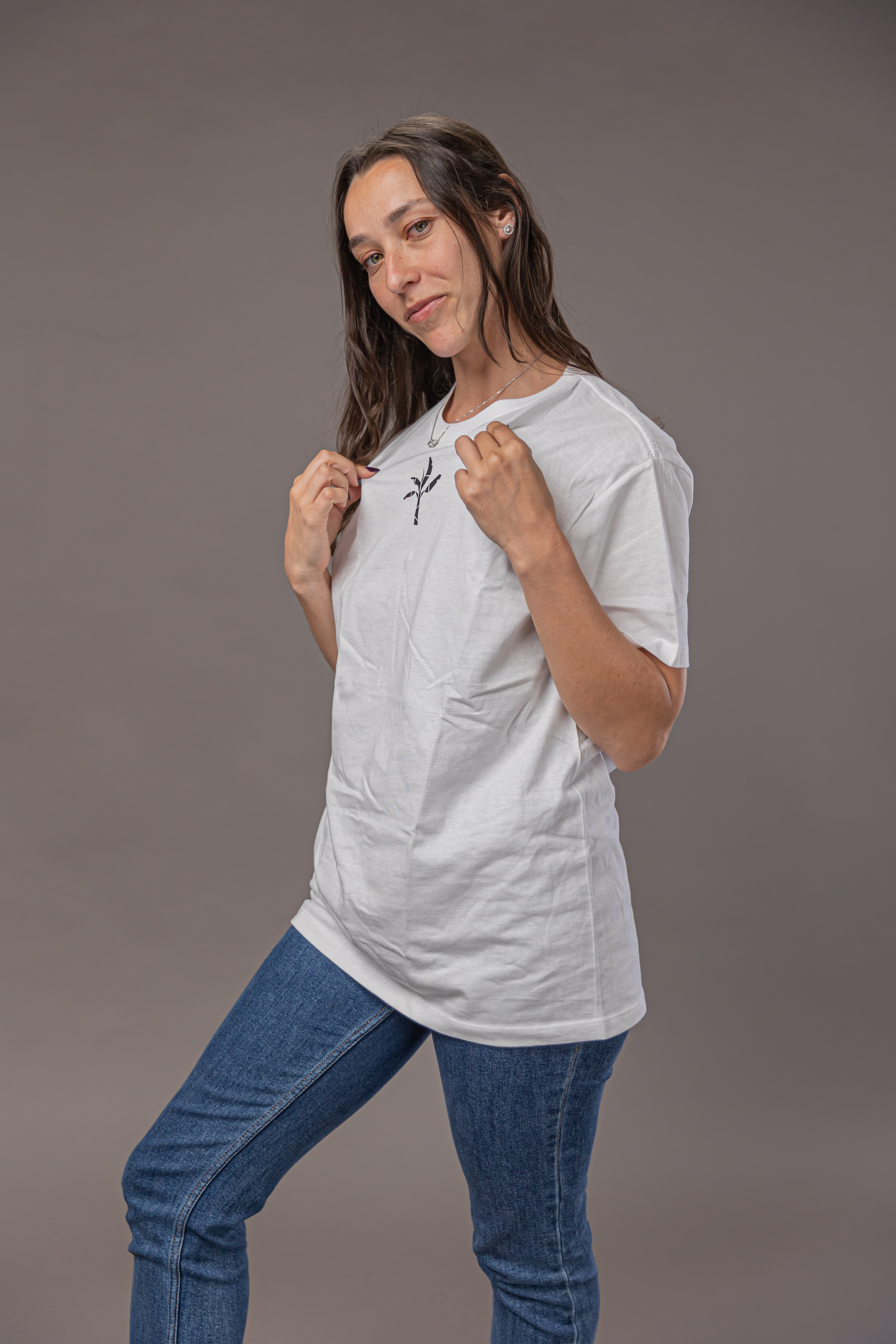 Baggy T-Shirt - White with Black Logo back