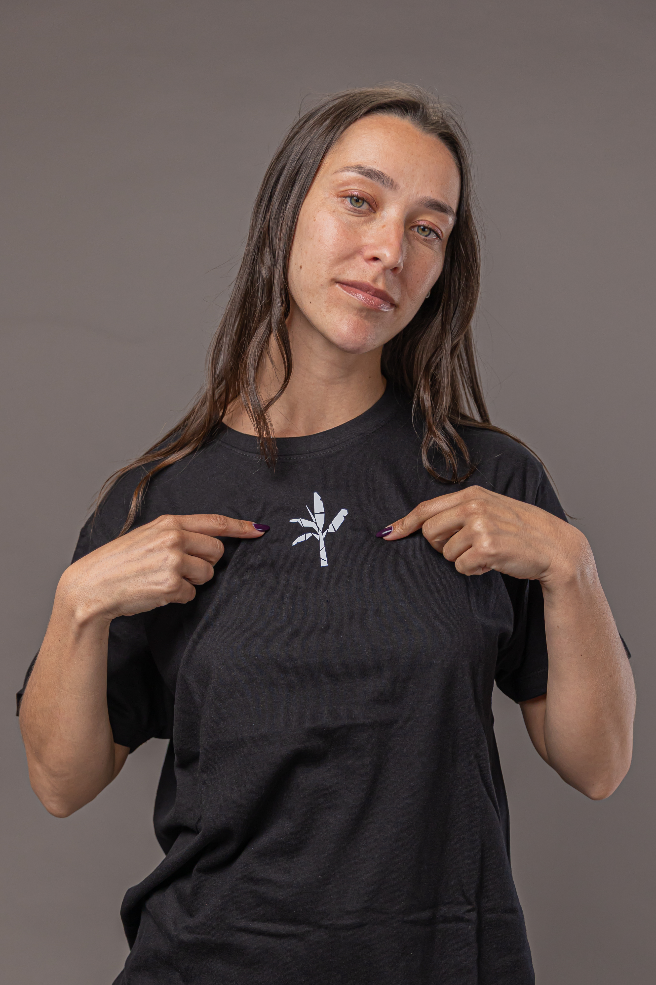 Normal T-Shirt - Black with White Logo 4