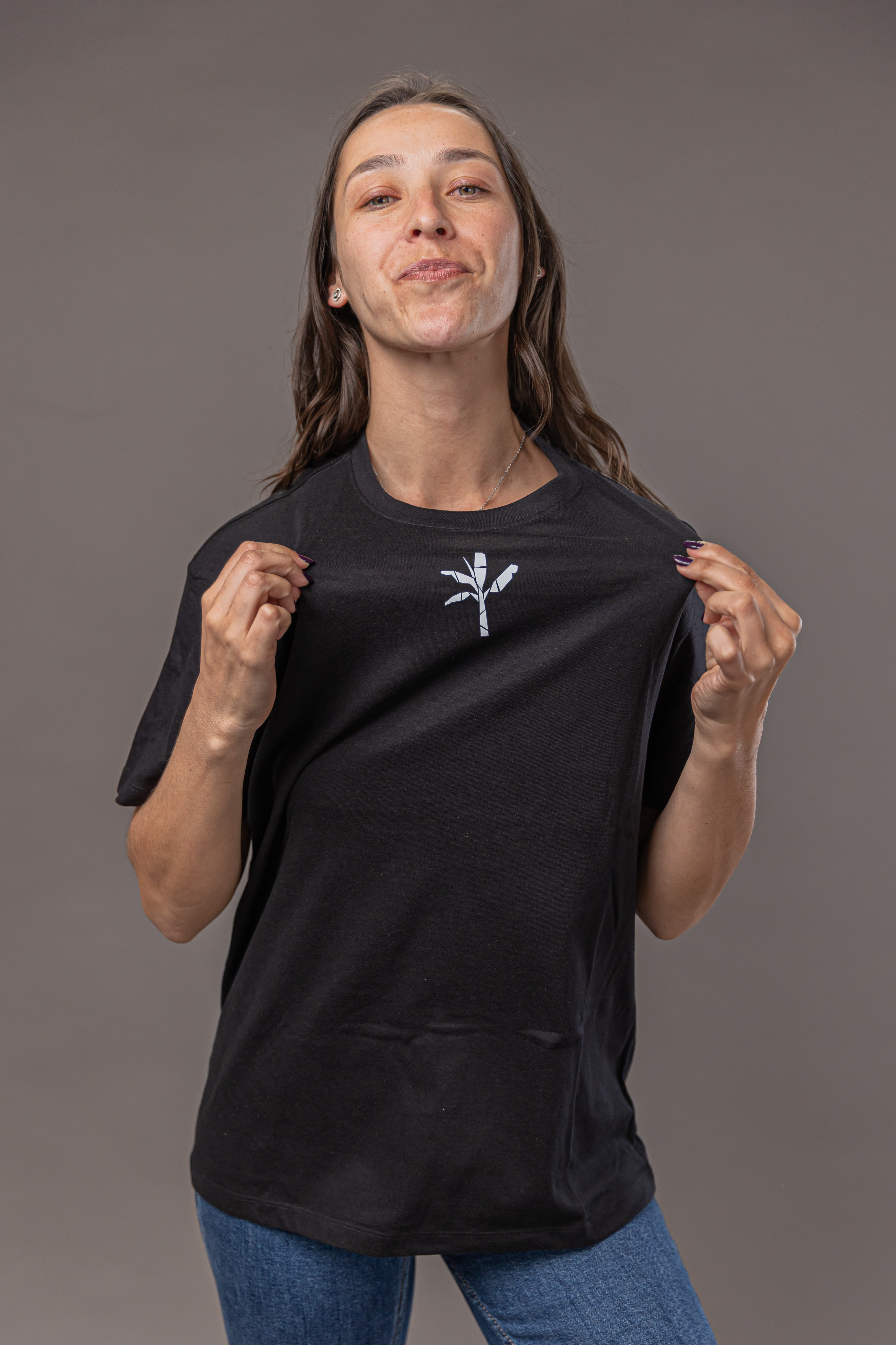 Normal T-Shirt - Black with White Logo 10