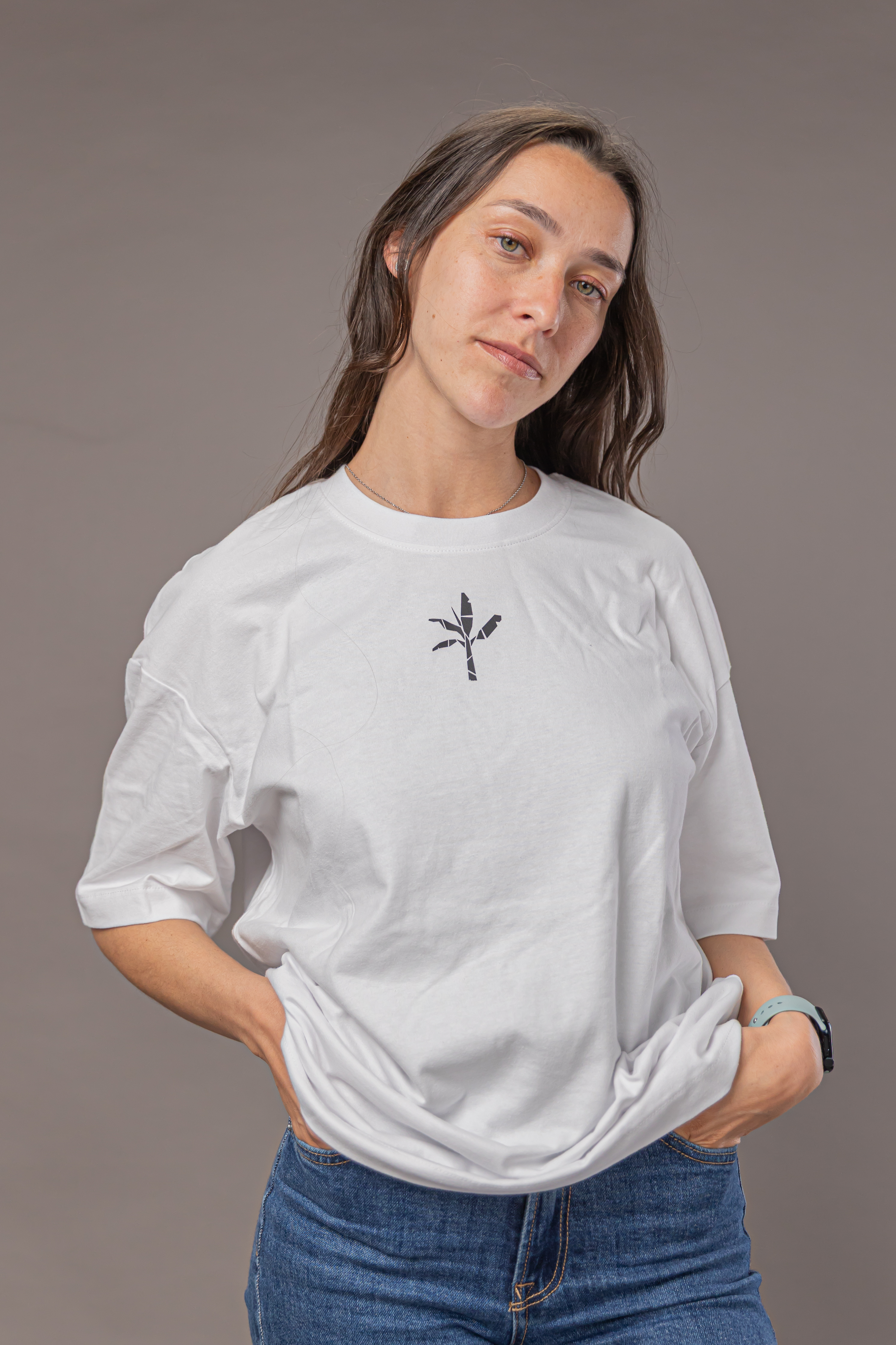 Normal T-Shirt - White with Black Logo
